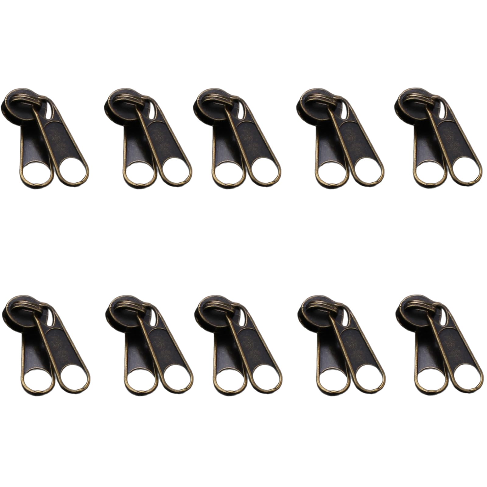Carotoe 5Ts 10 Pcs Single/Double Side Zippers Pullers Zippers Slider 3#5# Zip Repair Set For Jackets Clothes