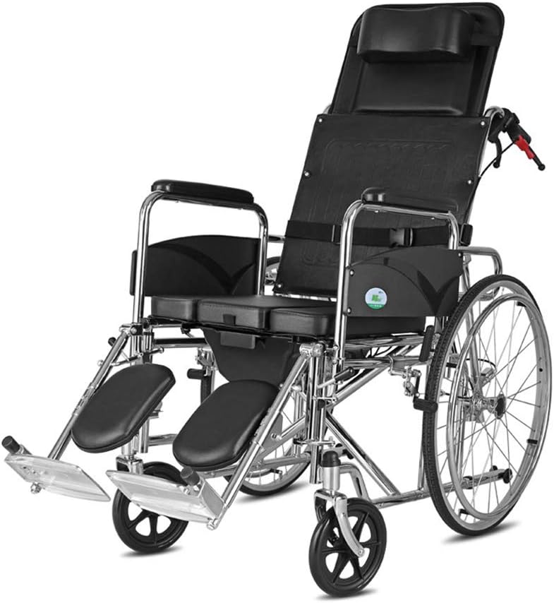 HYRL Silla de Ruedas médica ergonómica - Brazos Ligeros Plegables y cómodos con Respaldo para Silla de Ruedas Brazos y piernas de elevación para Descansar - Soporte de Carga 200 kg