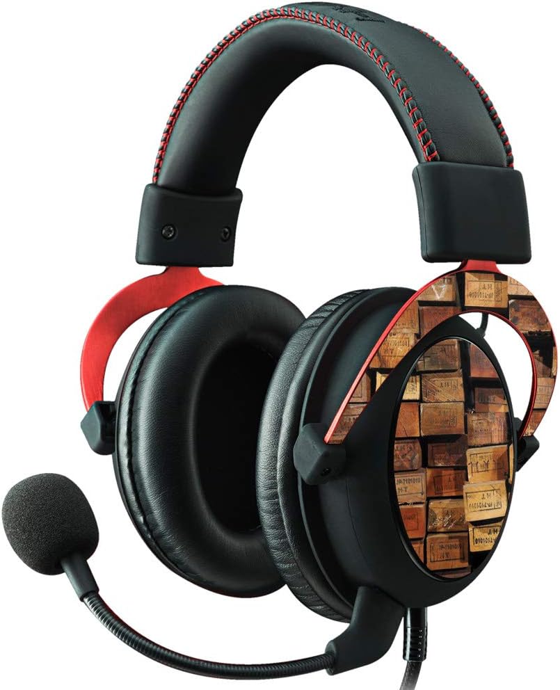 MightySkins Skin Compatible with Kingston HyperX Cloud II Gaming Headset - Stacked Wood | Protective, Durable, and Unique Vinyl Decal wrap Cover | Easy to Apply, Remove | Made in The USA