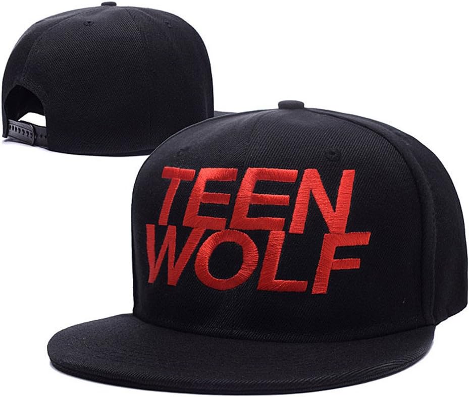 Yuduoduo Teen Wolf Logo Adjustable Snapback Caps Embroidery Hats - Black