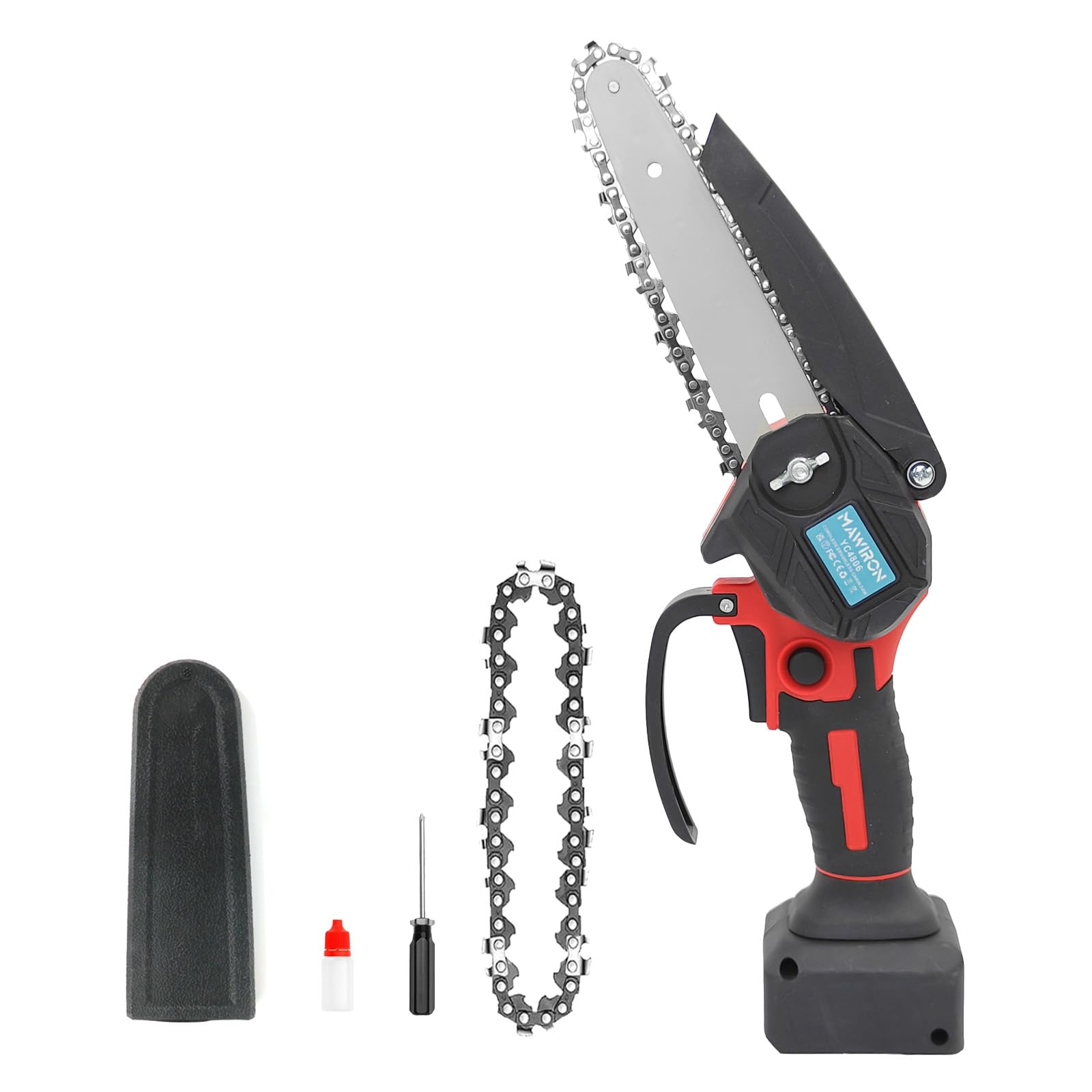 Akku Kettensäge für Einhell 18V Akku, 550W Handkettensäge Klein mit 2 Ketten, Motorsäge,Astkettensäge,Batteriebetriebene 6 Zoll Mini-Kettensäge zum Holzschneiden und Baumbeschneiden （Ohne Akku）