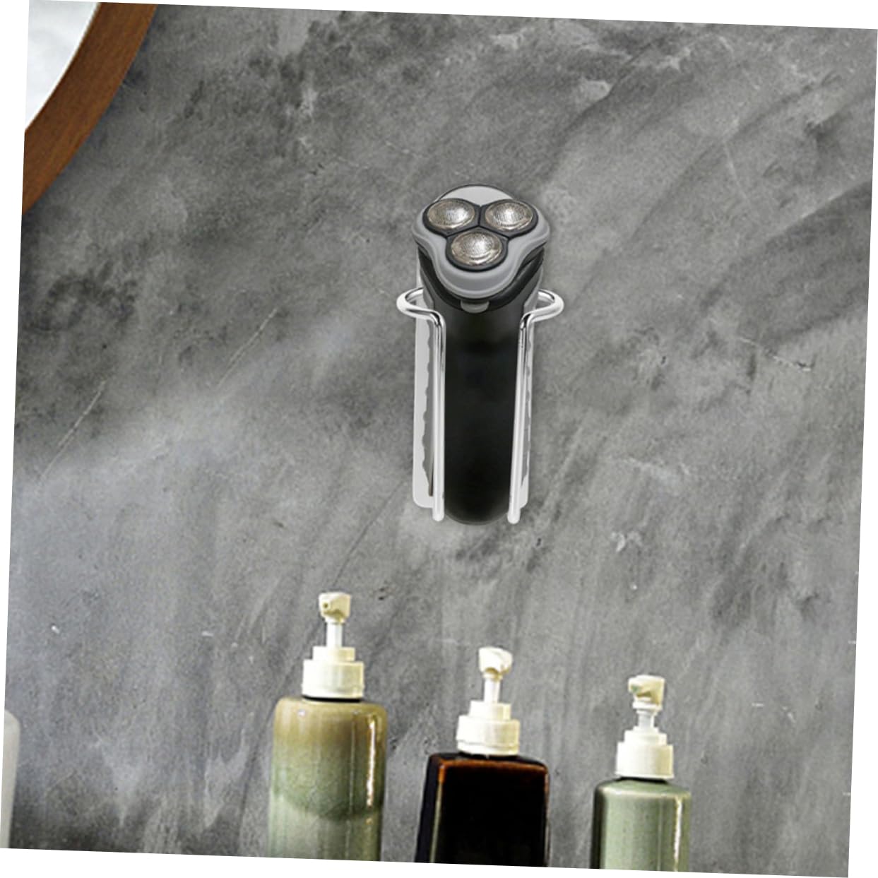 Soporte para secador de pelo, organizador de tijeras de peluquería de acero inoxidable, paquete de 2 accesorios de tocador para salón y uso doméstico