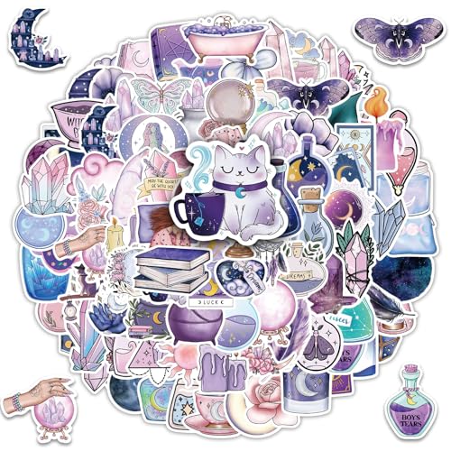 100 wasserfeste Vinyl-Aufkleber mit magischen Motiven