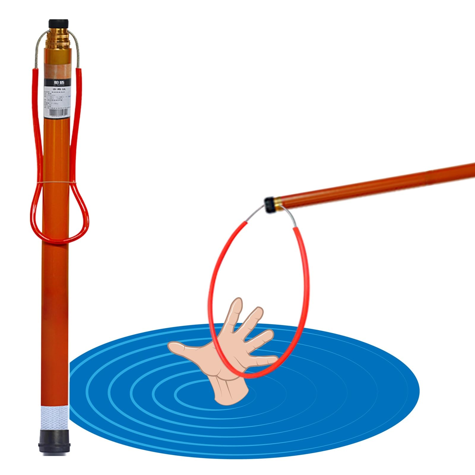 JKJZSALJ Rescue Pool Pole,Telescoping River Rescue Pole 21.3Ft-Emergency Lifesaving Equipment For Pool & Water Safety, Includes Reflective Safety Hook & Luminous Sign,450cm/14.8ft4 Section
