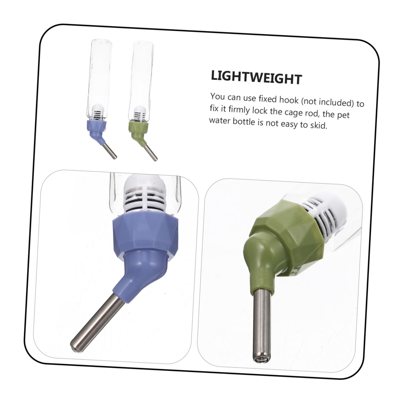 Housoutil 10pièces Distributeur Eau Automatique pour Petits Animaux Bouteille Transparente pour Hamsters Lapins Et Cobayes De Abreuvoir Anti-Fuite pour Rongeurs