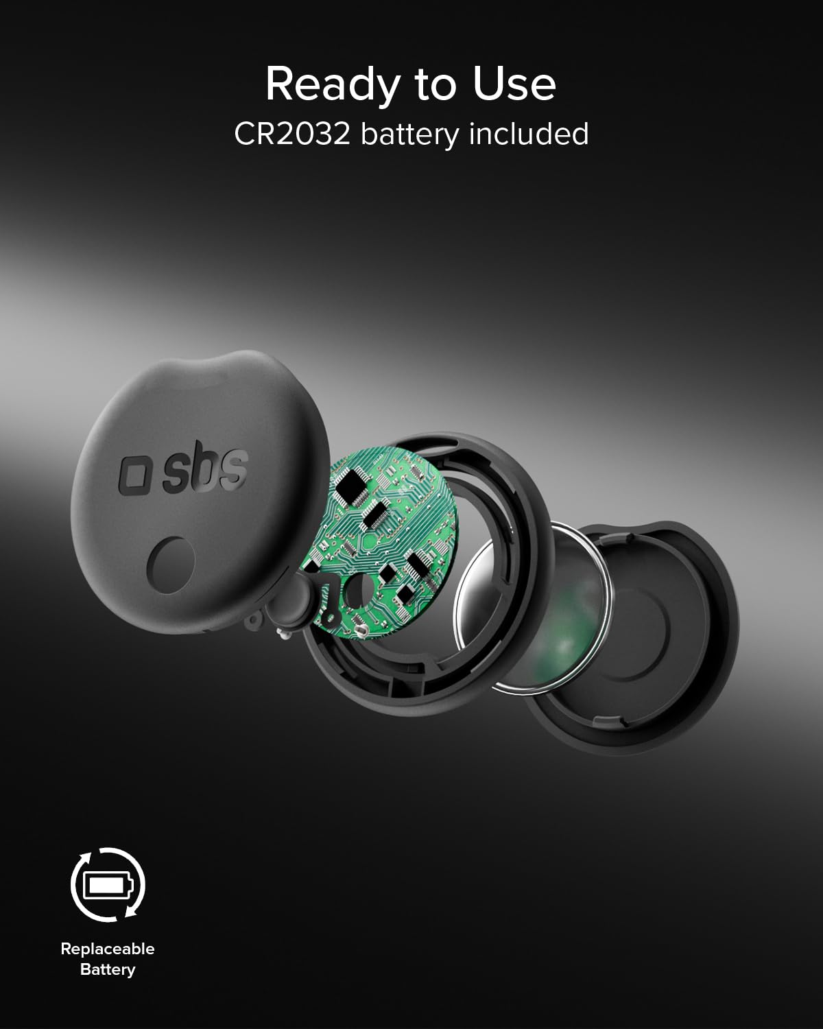 SBS Track My Dual Kit, 4 Localizzatori Smart Tag, Finder Trova Oggetti (Confezione da 2)
