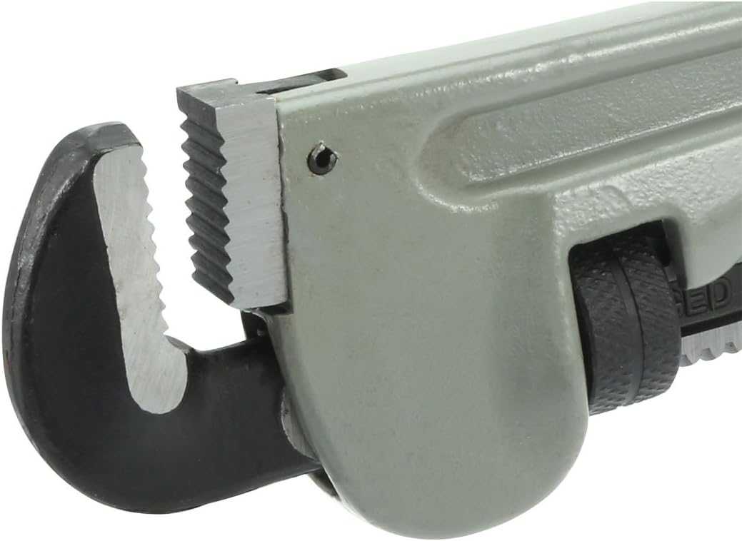 uxcell 12-inch Aluminum Handle Heavy-Duty Hook Jaw Straight Pipe Wrench