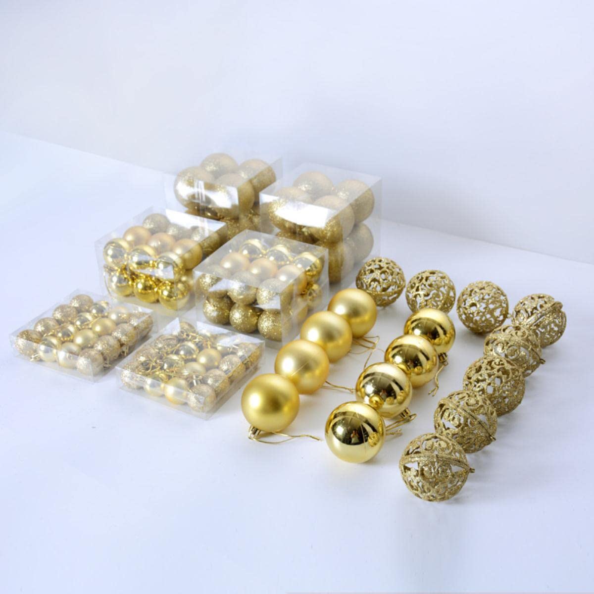 Boule De Noël Coffret Cadeau 100pcs 3-6CM Décorations De Sapin De Noël Boule Lumineuse Décoration Intérieure 9 Couleurs Mat Ball-100pcs Argent