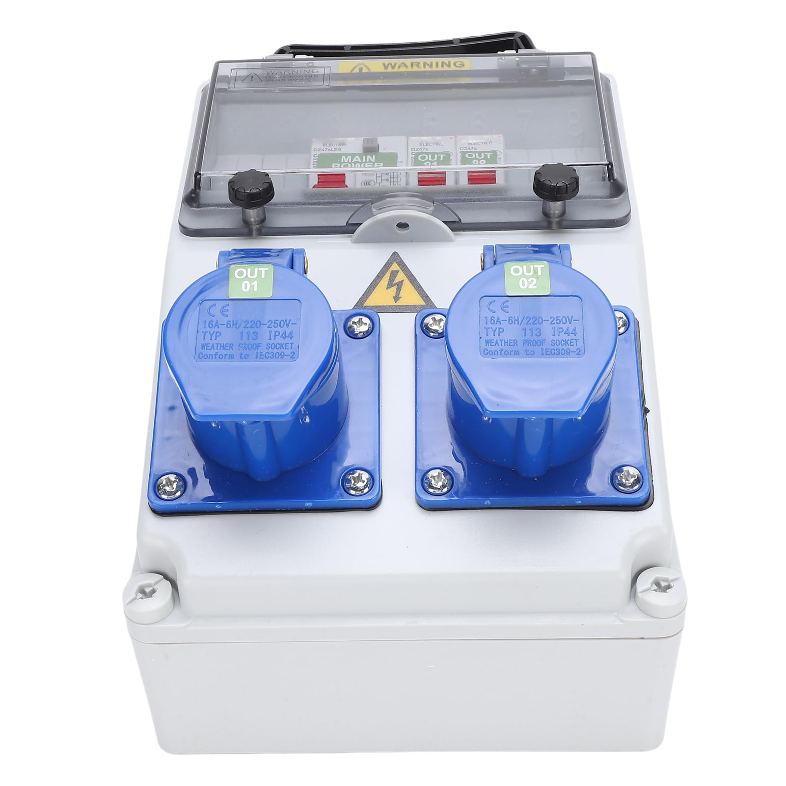 Topiky Scatola di Distribuzione Industriale Portatile Scatola di Distribuzione Impermeabile IP44-67 per Presa Elettrica per Officina da Cantiere di Energia Esterna 260x170x140mm