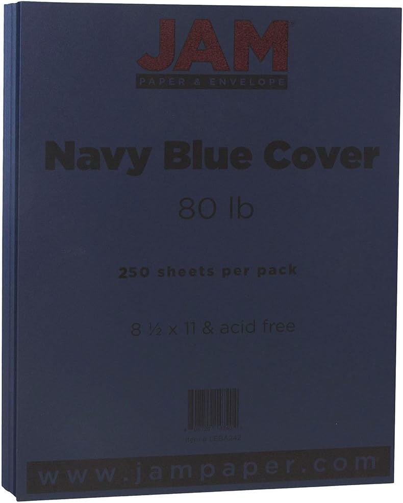 JAM PAPER Matte 65lb Cardstock - 8.5 x 11 Coverstock - 176 gsm - Smooth Black - 250 Sheets/Ream