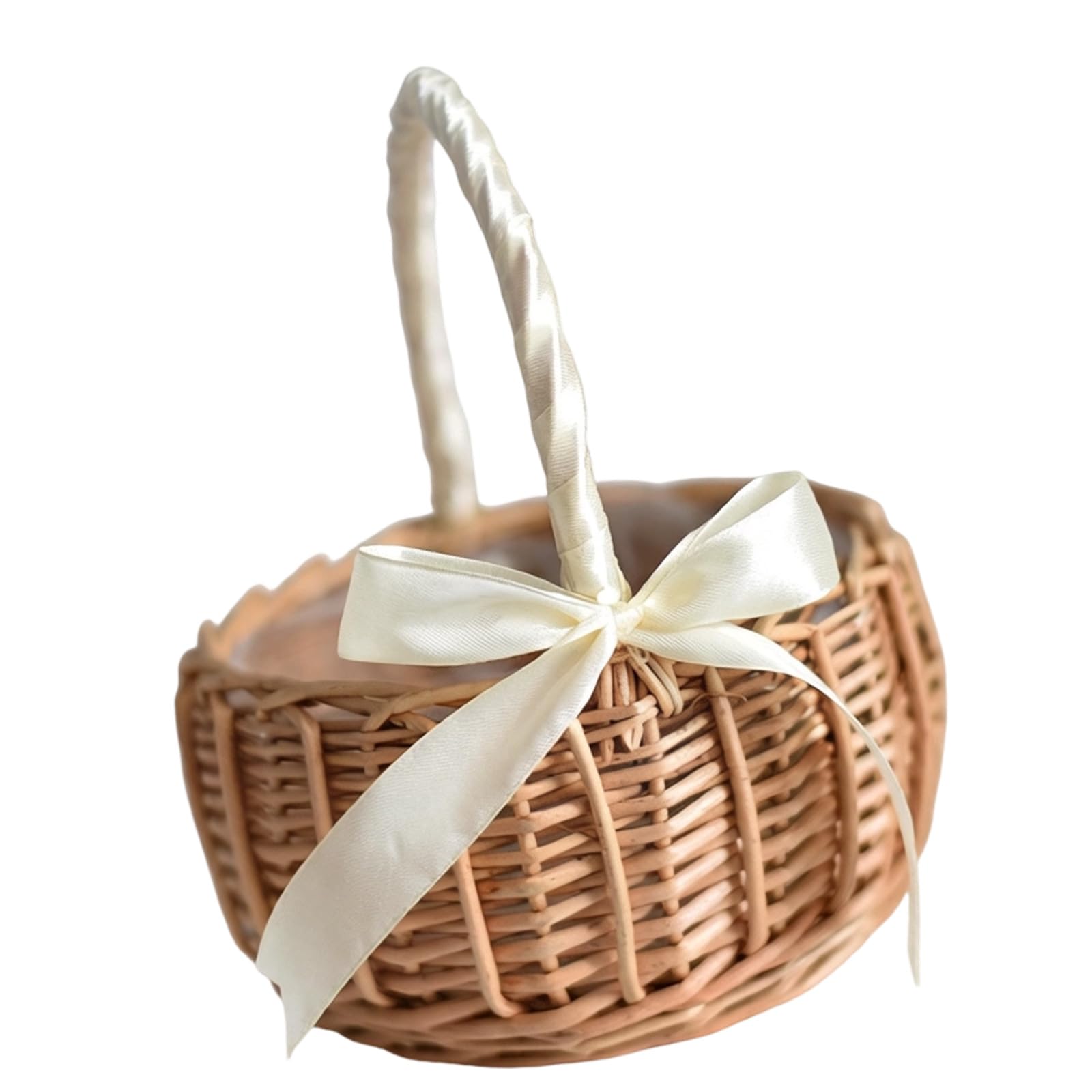 TFAOYS Wicker Flower Basket with Sturdy Construction Willow Storage Ideal for Wedding Decors and Household Use Multipurpose