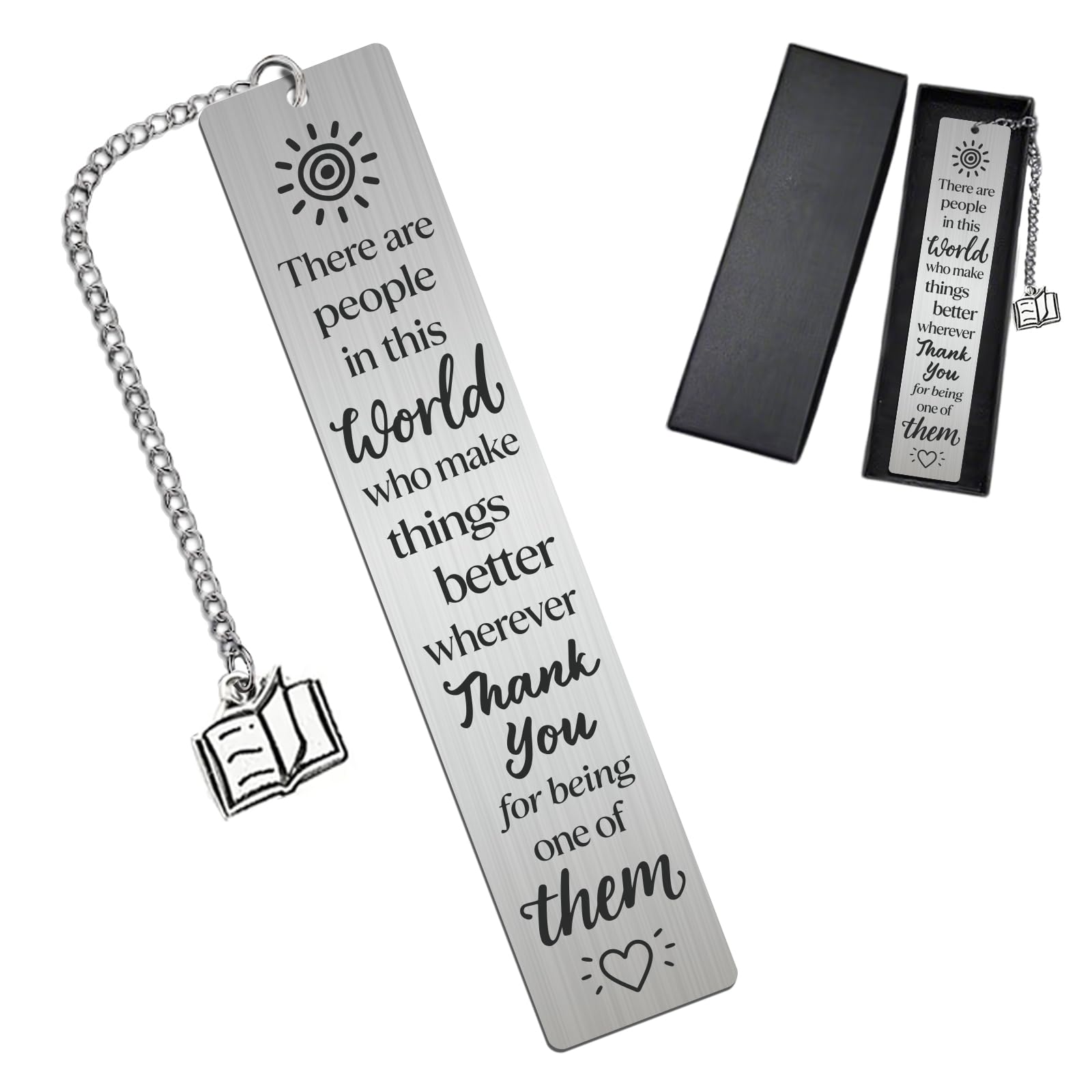 Peacoblue Thank You for Being One of Them Metal Bookmarks for Book Lovers Reading Women Men Bookish Bookworms, Inspirational Book Mark Gift with Charm for Christmas Birthday Graduation