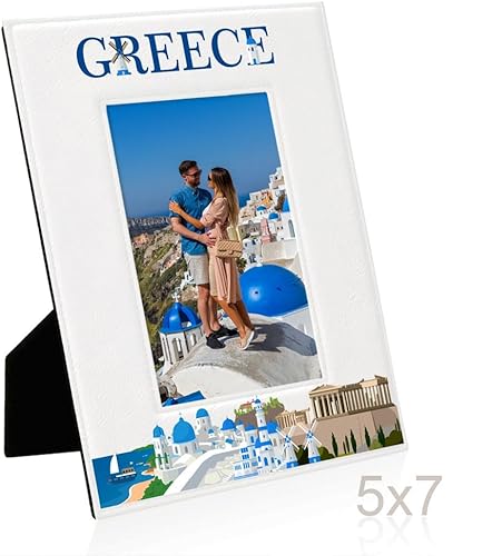 Miniatura 4 de KATE POSH Marco de fotos Grecia, vacaciones familiares en Grecia, boda, compromiso, decoración de Grecia, cumpleaños, ocasión especial (5 x 7