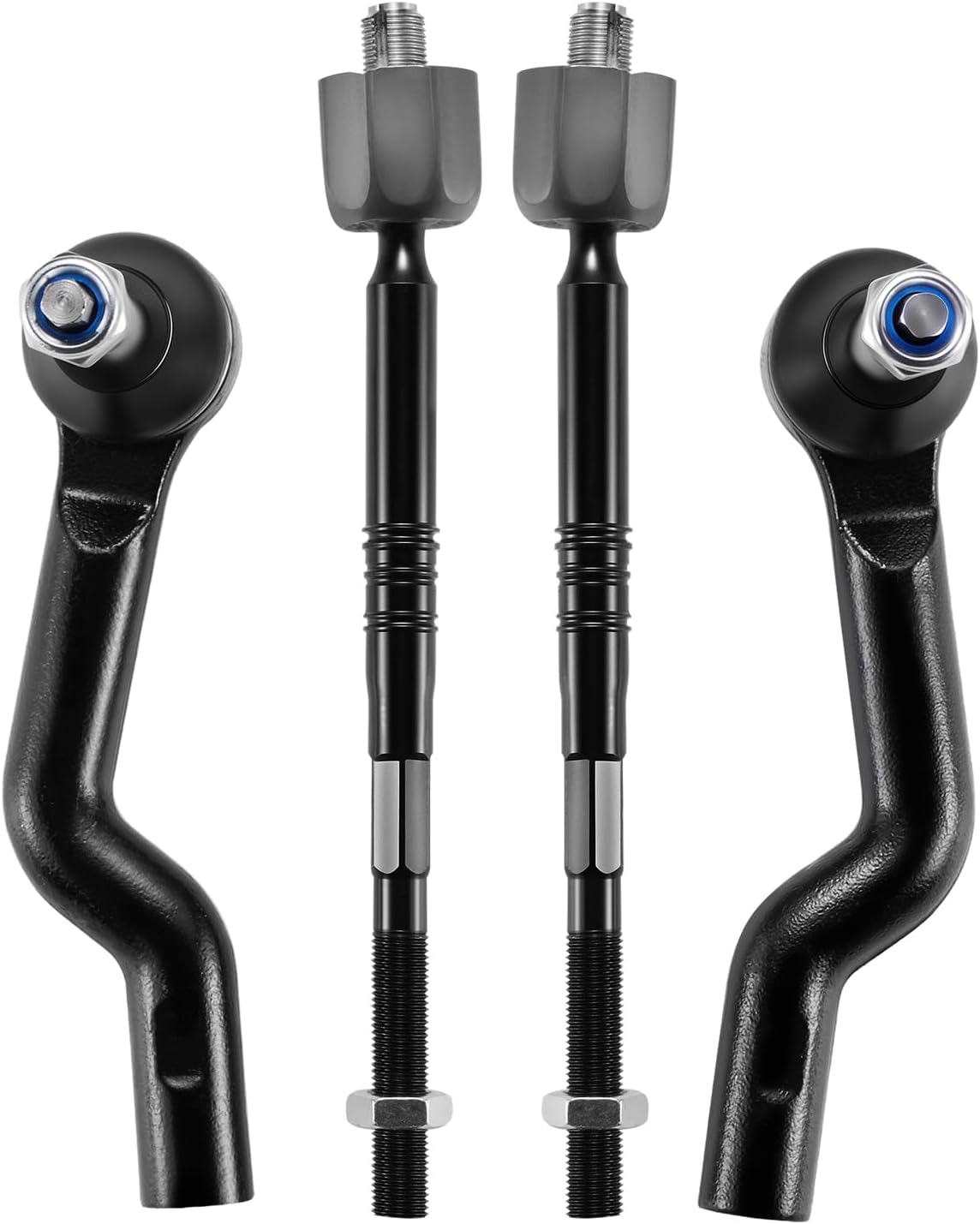 4-PC Tie Rod Ends Kits Compatible with Cadillac CTS 2012-2015,2xInner tie rod EV800610,1xOuter tie rod ES801186,1xOuter tie rod ES801187