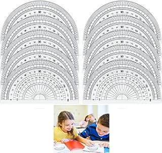 Protractors 180 Degrees,10 pcs Plastic Protractor Clear Math Protractor 180 Degrees Protractor for Angle Measurement
