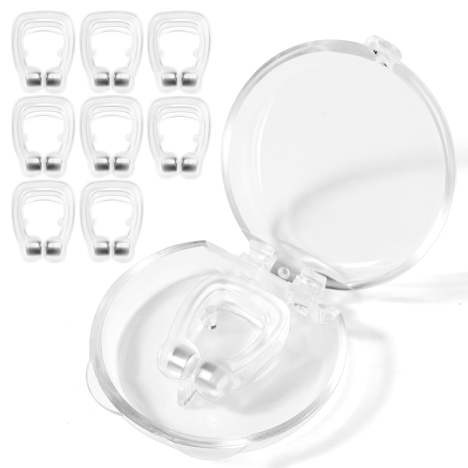 Anti Snoring Devices/Snoring Nose Clip Silicone Magnetic Stop Snoring Solution Snoring Devices for Men and Women 5.7 Inch(8 Pack)