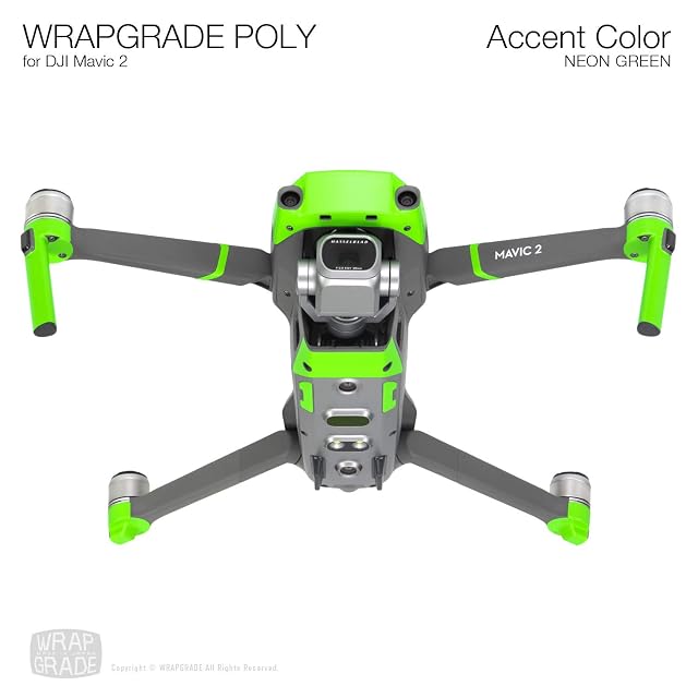 Foto 2 de 6 de Wrapgrade El Color Acento Skin Compatible con dji Mavic 2 (Neon Green)