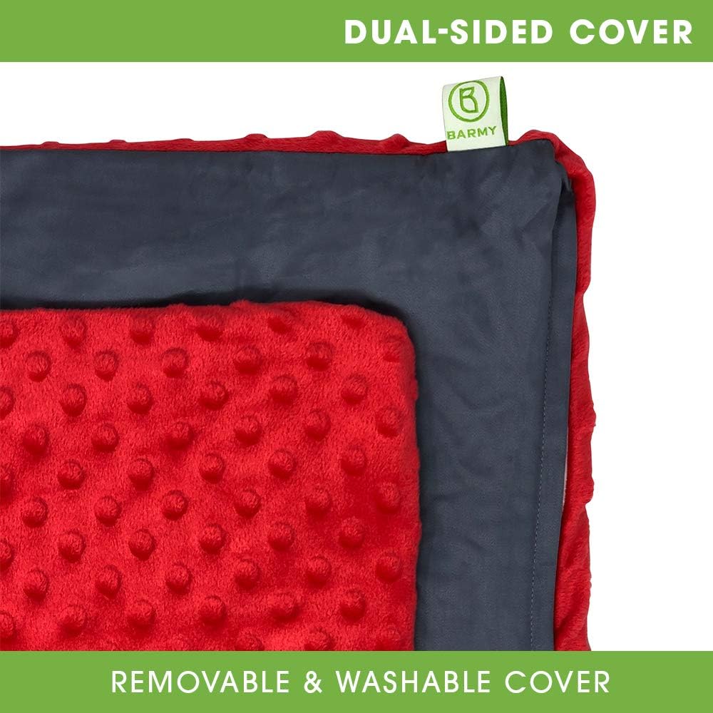 BARMY Primary Color Bundle of 3 Weighted Lap Pads for Kids, Yellow, Red and Blue (24 x 24 Inches, 5lbs) Washable Removable Covers