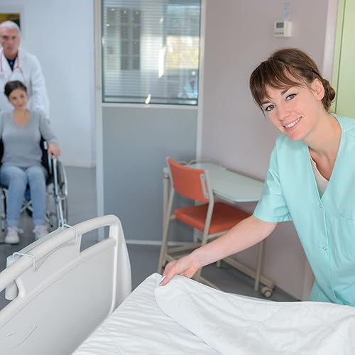 Miniatura 3 de Sábanas blancas de punto suave para hospital sábanas de 36 x 84 x 14 pulgadas sábana bajera totalmente ajustable con elástico en todo el contorno no