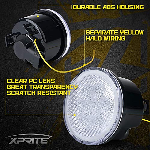Image of Clear Lens Turn Signals Lights w /DRL Halo Compatible with 2007-2018 Jeep JK | Ultra-Bright LED, Parking Lights, ABS Plastic Shell, Waterproof, Plug N Play, Amber