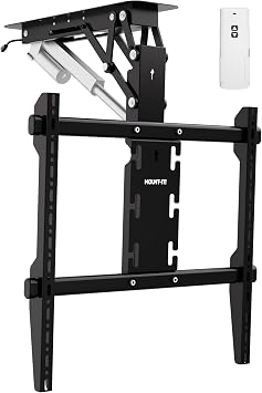 Mount-It! Motorized Ceiling TV Mount Silent Electric Flip Down TV Mount for 50-90 Screens, Retractable Drop Down Design, RF Remote, VESA Compatible, 88 lbs Capacity, Black