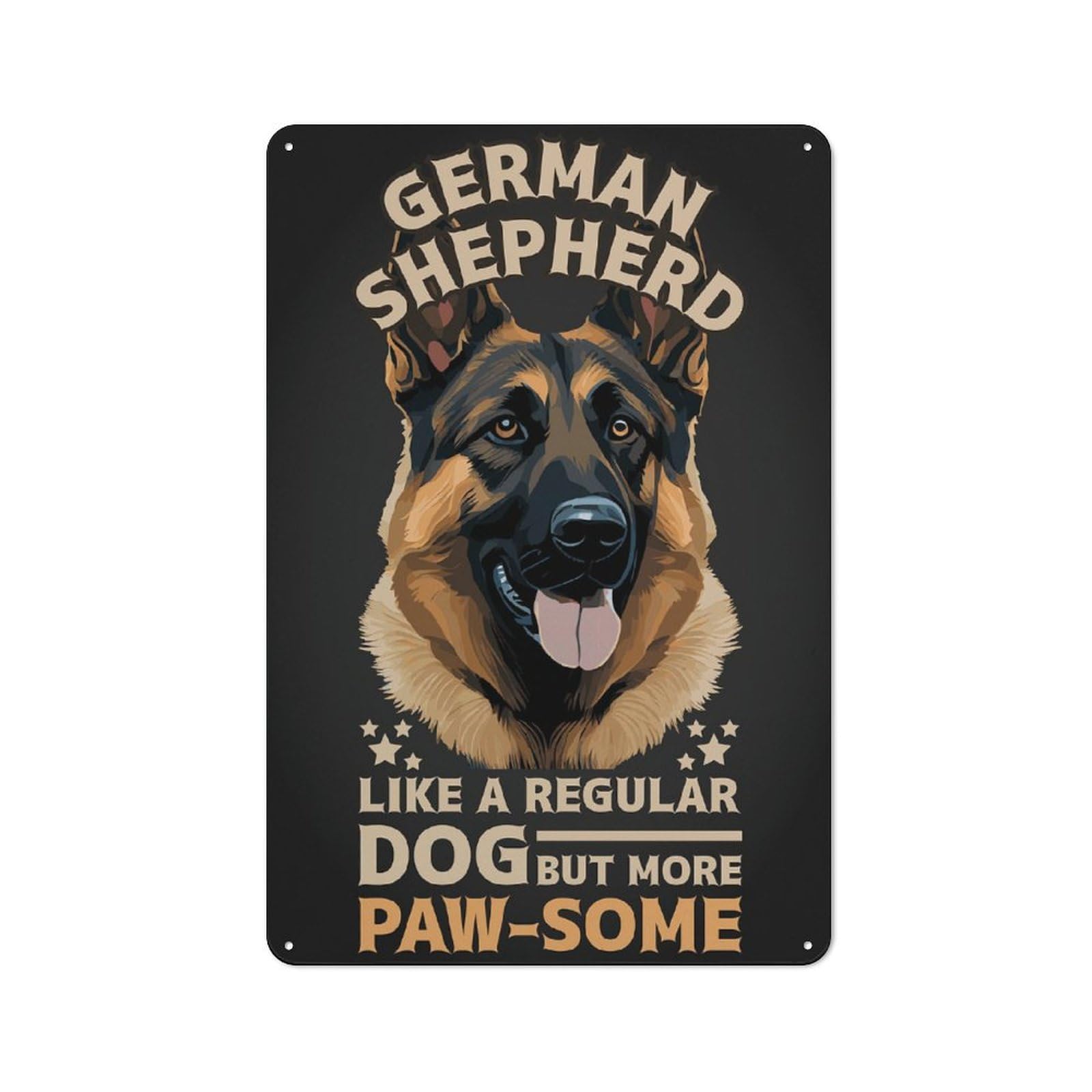 Junmoney Style-23-1 For Hobby Room Or Studio, Funny German Shepherd Retro-Style Tin Sign 30X20cm, For Room Styling Across Hobby Rooms And Studios