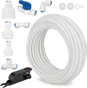 Water Supply Pipe Connector Kit 10 Piece Reverse Osmosis Filter System 15m Refrigerator Water Supply Pipe Refrigerator Hose Connector 1/4"