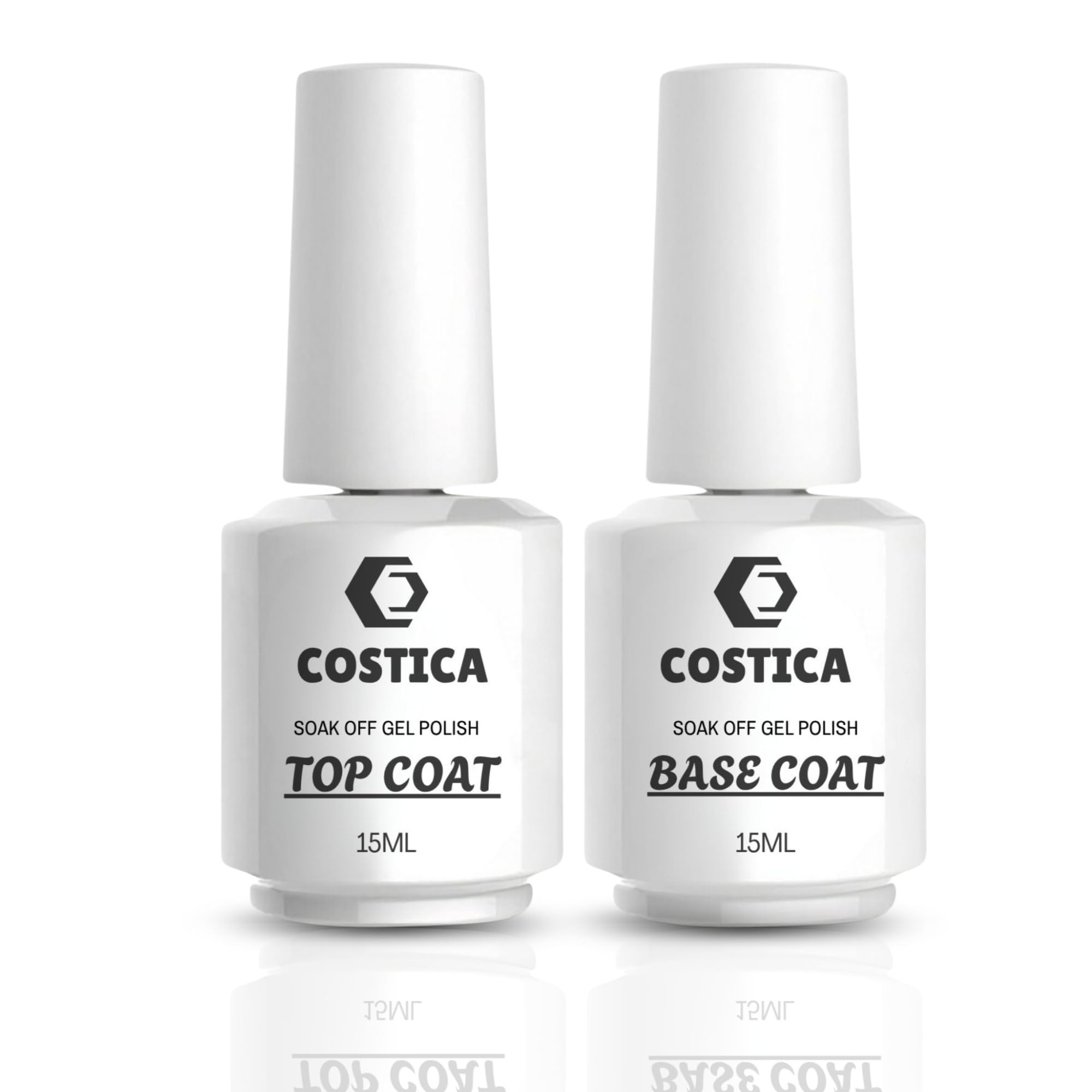 Buy COSTICA Gel Top Coat and Base Coat Set, 15ml, No Wipe Nail
