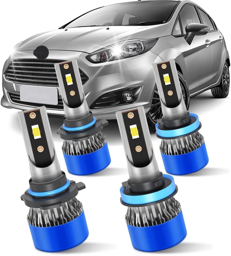 Fit for Ford Escape 2013-2022 Lamps High Beam +Low Beam +Fog Bulb Combo Light Bulb 6500K Ultra White 50000hrs Lifespan 4PCS