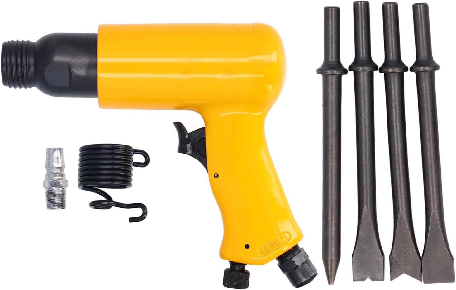 Air Hammer Tool Professional Heavy Duty 3000BPM Pneumatic Chisel Kit with 4 Attachments 66mm Stroke for Metal Cutting Auto Body Repair Construction Work Aluminum Alloy Stee
