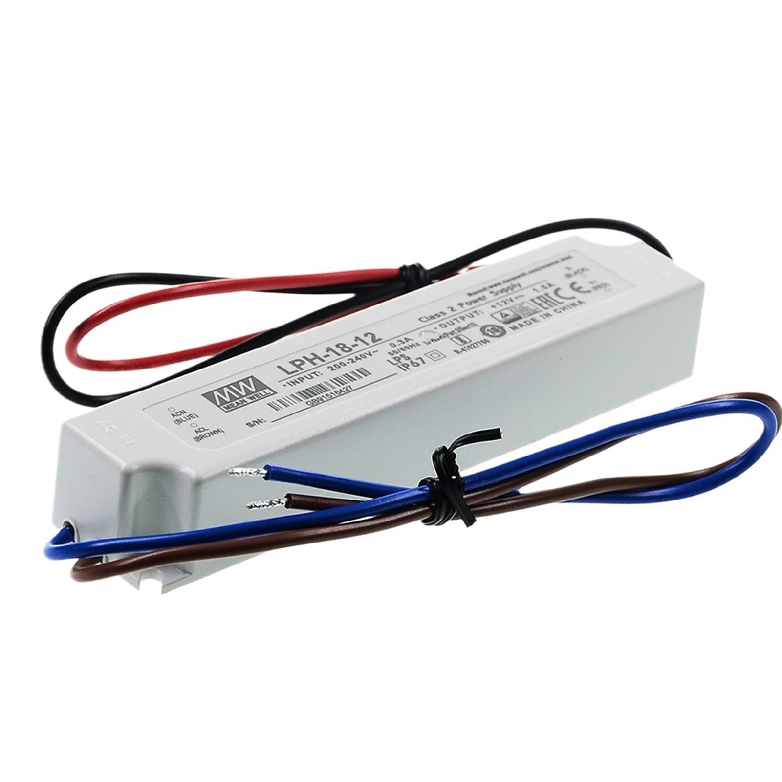 FCARUMIQP LPH-18-12 LED Driver Input 220VAC To 12VDC 1.5A 18W Waterproof IP67 Switching Power Supply