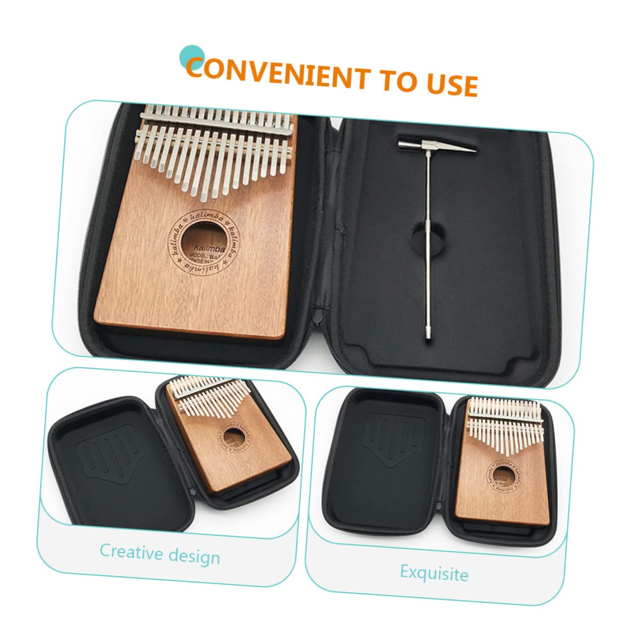 Generic 2 Stück Gigbag Finger Klaviertasche Kalimba Zubehör Kalimba Halter Kalimba Schutz Daumen Klavierhülle Tragbare Kalimba Hülle Daumen Klaviertasche Eva Kalimba Hülle Kalimba Tasche