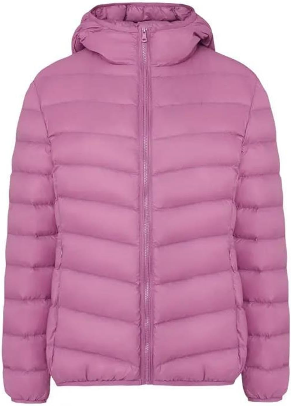 Women's Lightweight Duck Down Jacket Slim Fit Hooded Long Sleeve Coat Solid Color Casual Fall Parka
