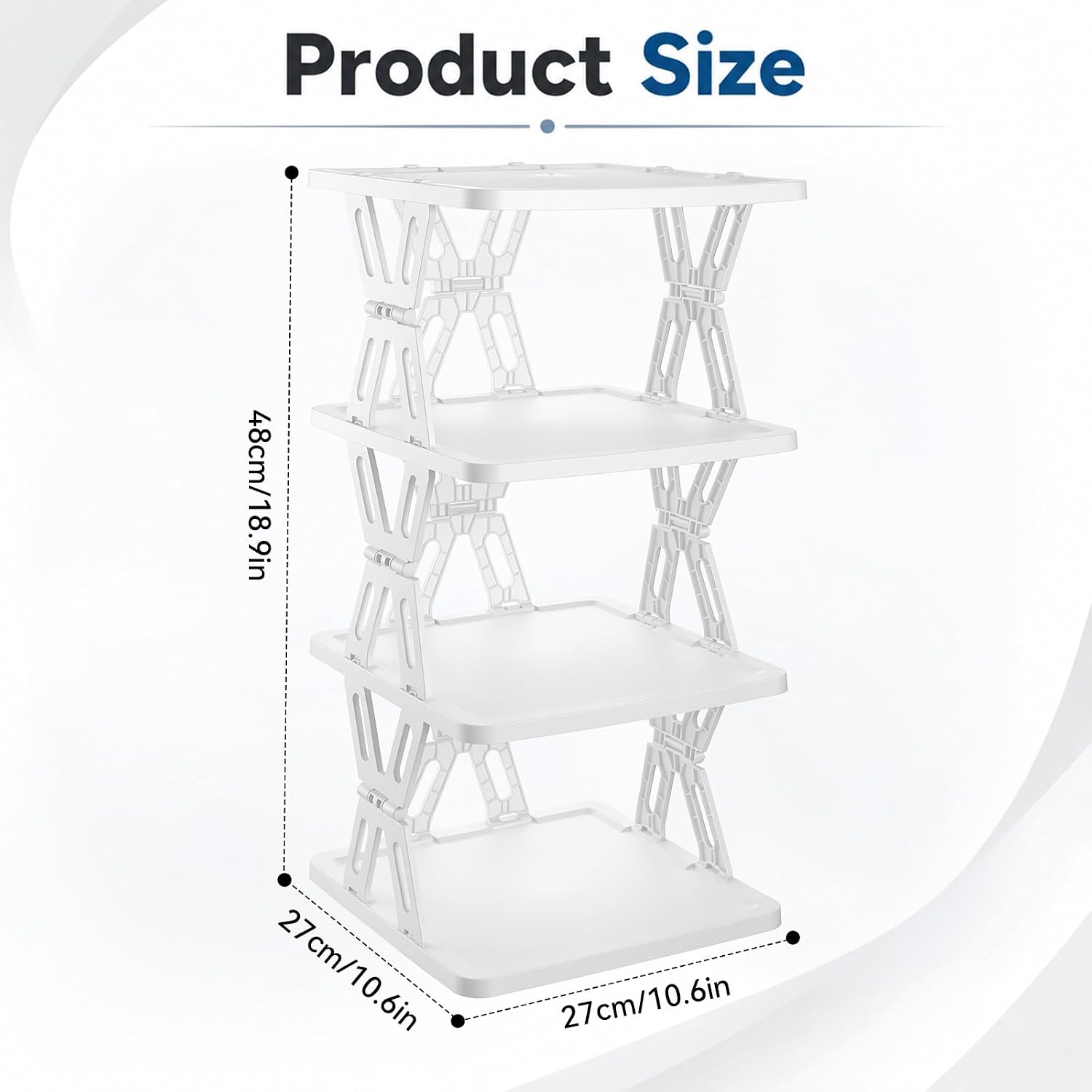 EupHHonycs Locker Organizer Shelf 4 Tier Foldable Storage Shelves Locker