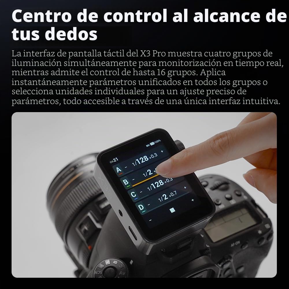 Godox X3 Pro-C X3Pro C TTL Disparador de flash inalámbrico para Canon, pantalla táctil LCD de 2.4 pulgadas, batería de iones de litio integrada de 2930 mAh, sistema X inalámbrico de 2.4 GHz con 3