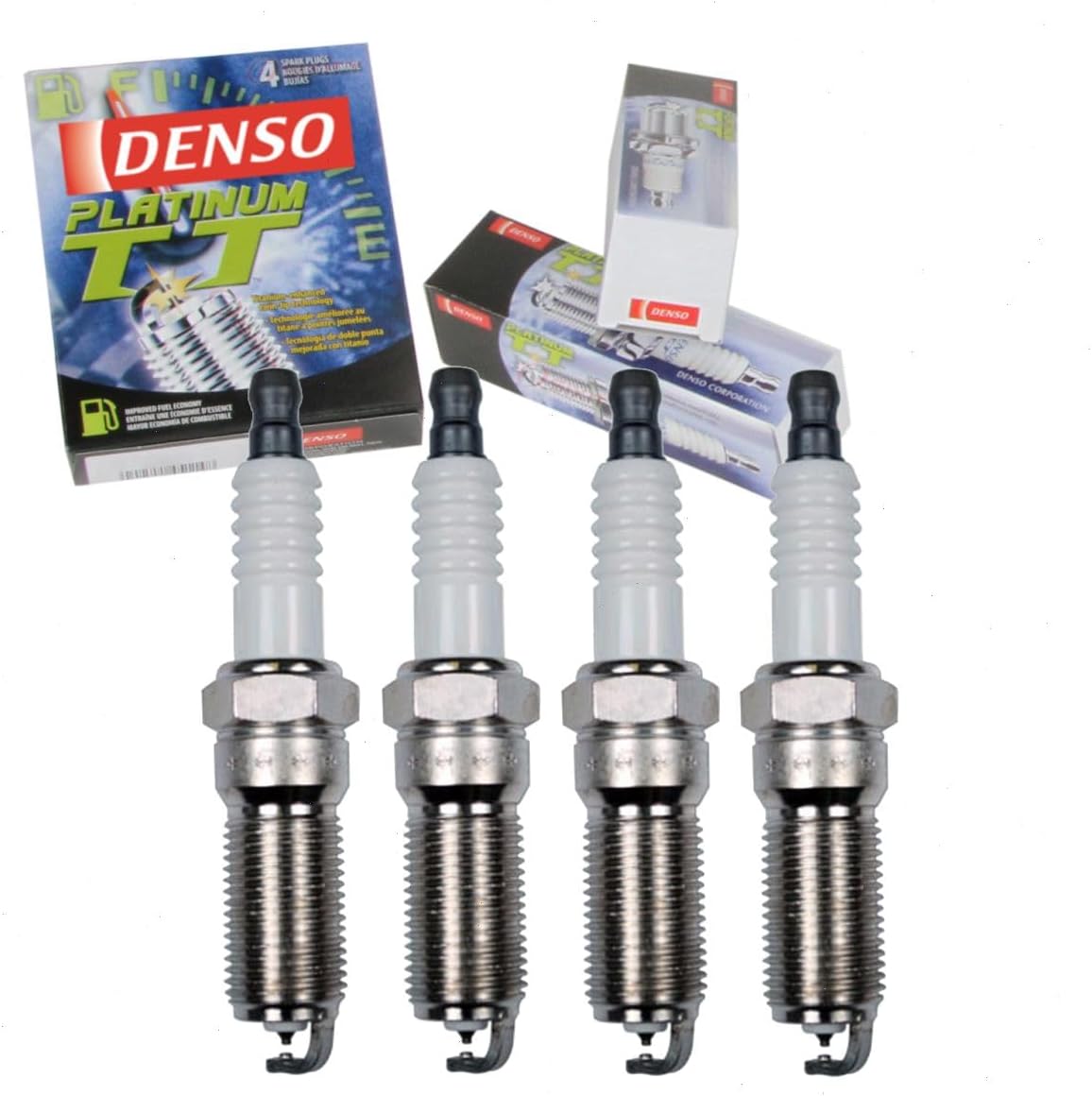 4 pc DENSO Platinum TT Spark Plugs compatible with Ford Escape 2.0L 2.5L L4 2001-2017