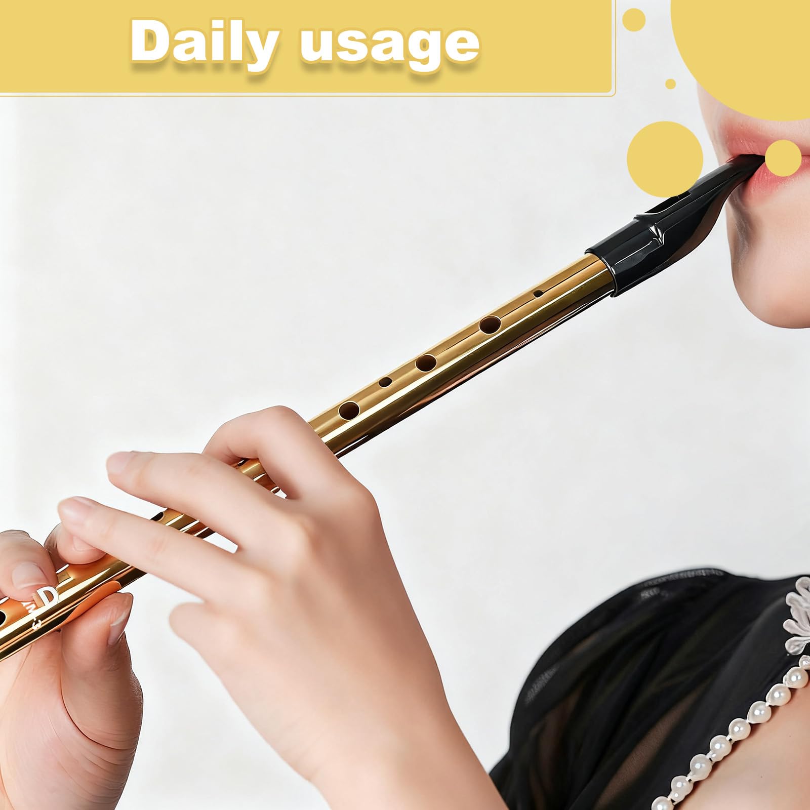 Flûte Irlandaise Tin Whistle Tonalité D Son Exceptionnel Flûte à Bec Pour Débutants Amateurs de Musique avec Étui Protecteur