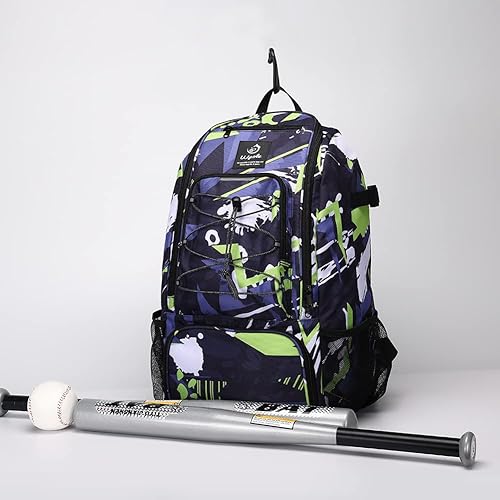 Miniatura 4 de wpole Bolsa para bate de béisbol y sóftbol para jóvenes  Adultos, mochila de equipo de béisbol con compartimento para zapatos, gancho para cerca,