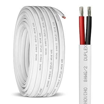 8 Gauge Marine Wire,20ft 8 AWG Duplex Marine Grade Wire Tinned Copper Heavy Duty sheathed Wire for Marine/Boat/Automotive/RV/Camper/Trailer