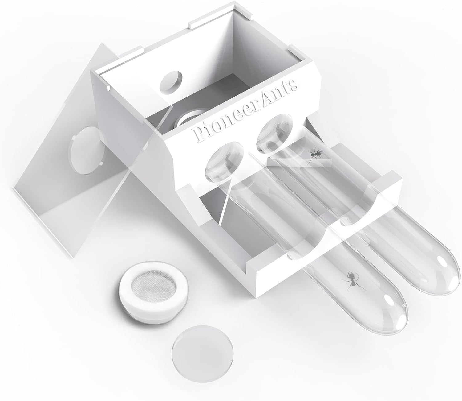 PioneerAnts Ant Nest with 2 Test Tubes - Transparent Ant Farm for Adults 3D Printed Test Tube Nest Ant Garden for Live Ants and Queen (tube B)