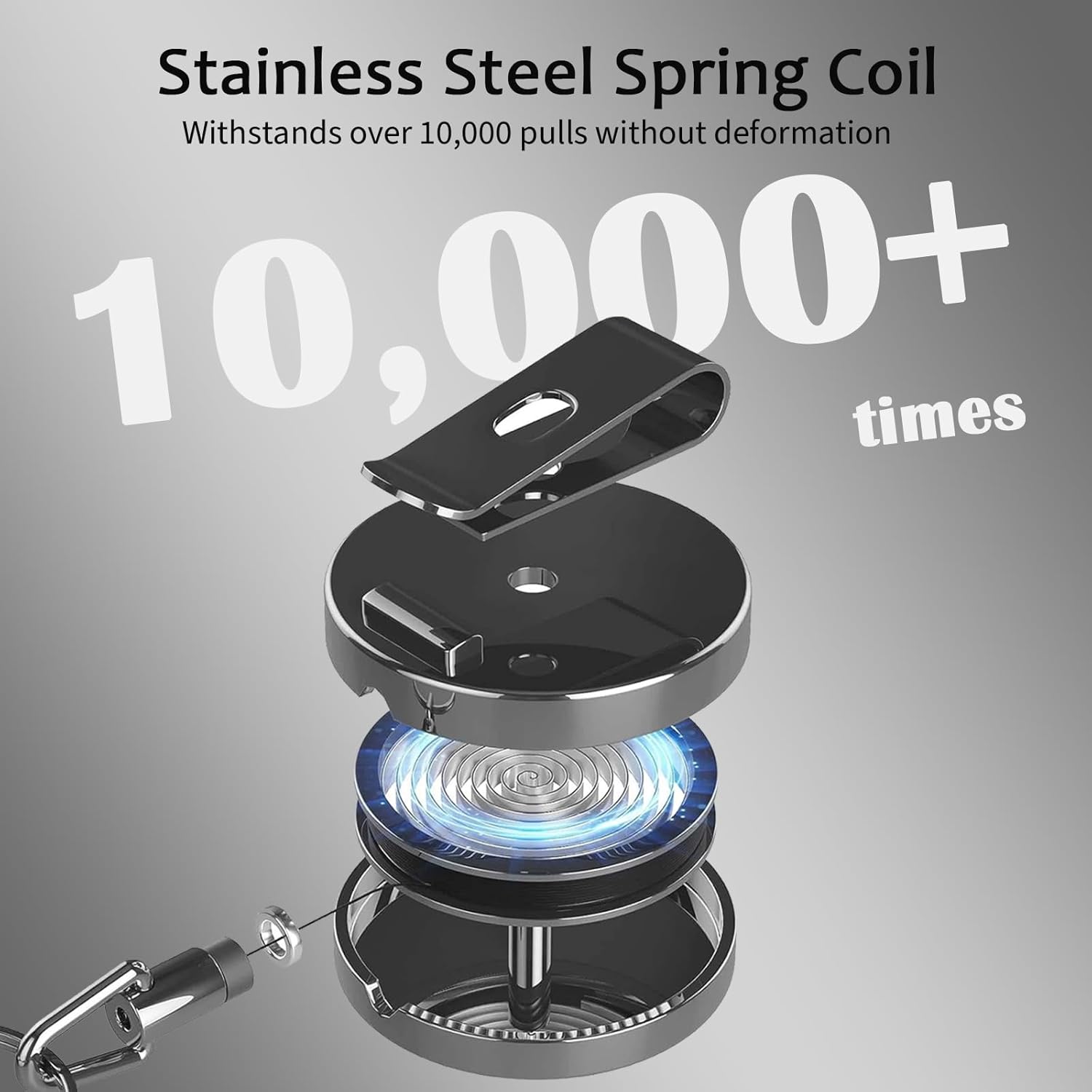 Custom RN Nurse Badge Reel Holder Retractablel with Clip and Keyring - Personalized Badge Holder Retractable with Stainless Steel Spring Coil 24 Inch Nylon Rope for RN LPN CNA MA ICU Doctor - Image 5