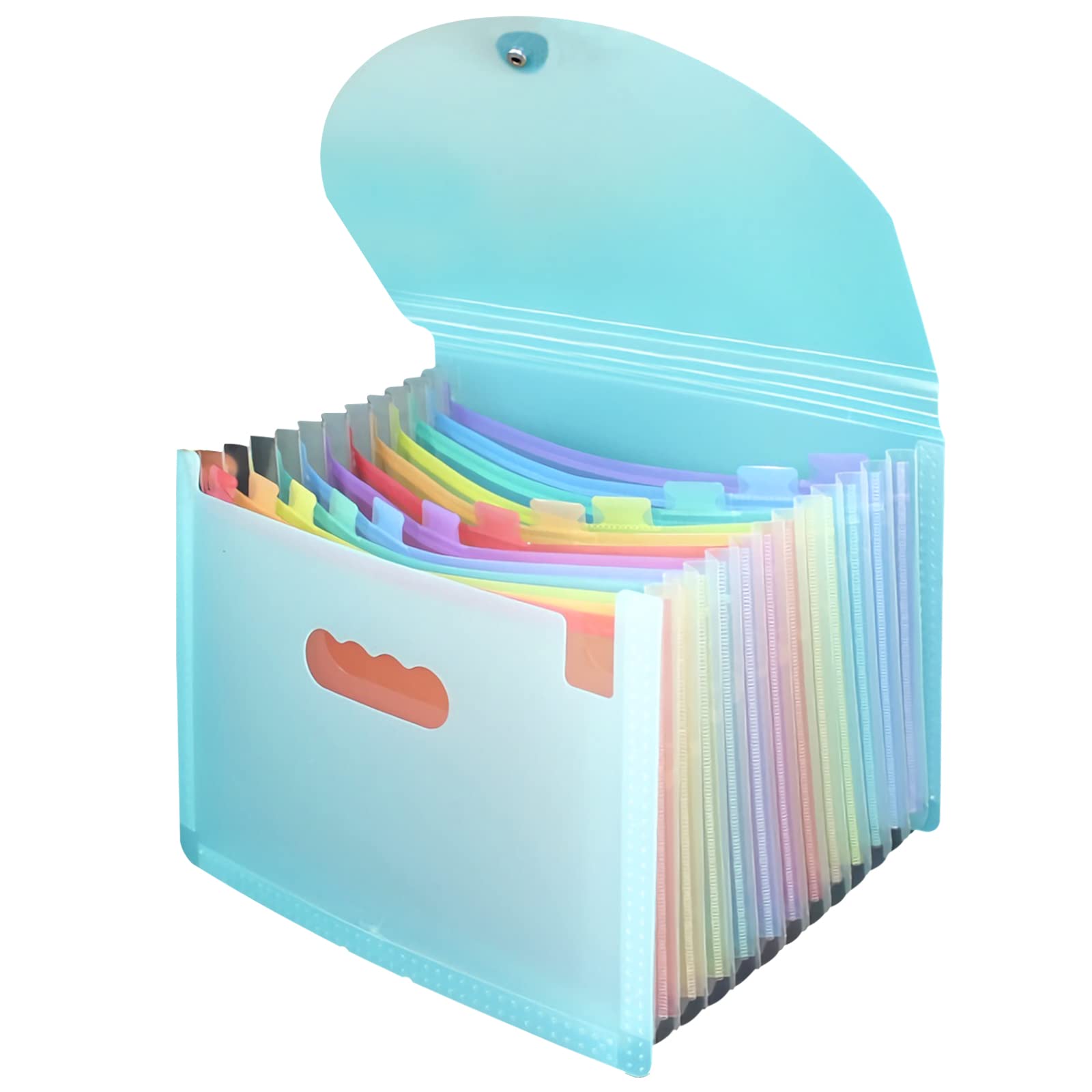 A4 Document Folder, 13-Pocket Expanding File Folder Letter Size Accordian File Folder Organiser, A4 Portable Document Holder for Office Business School Home