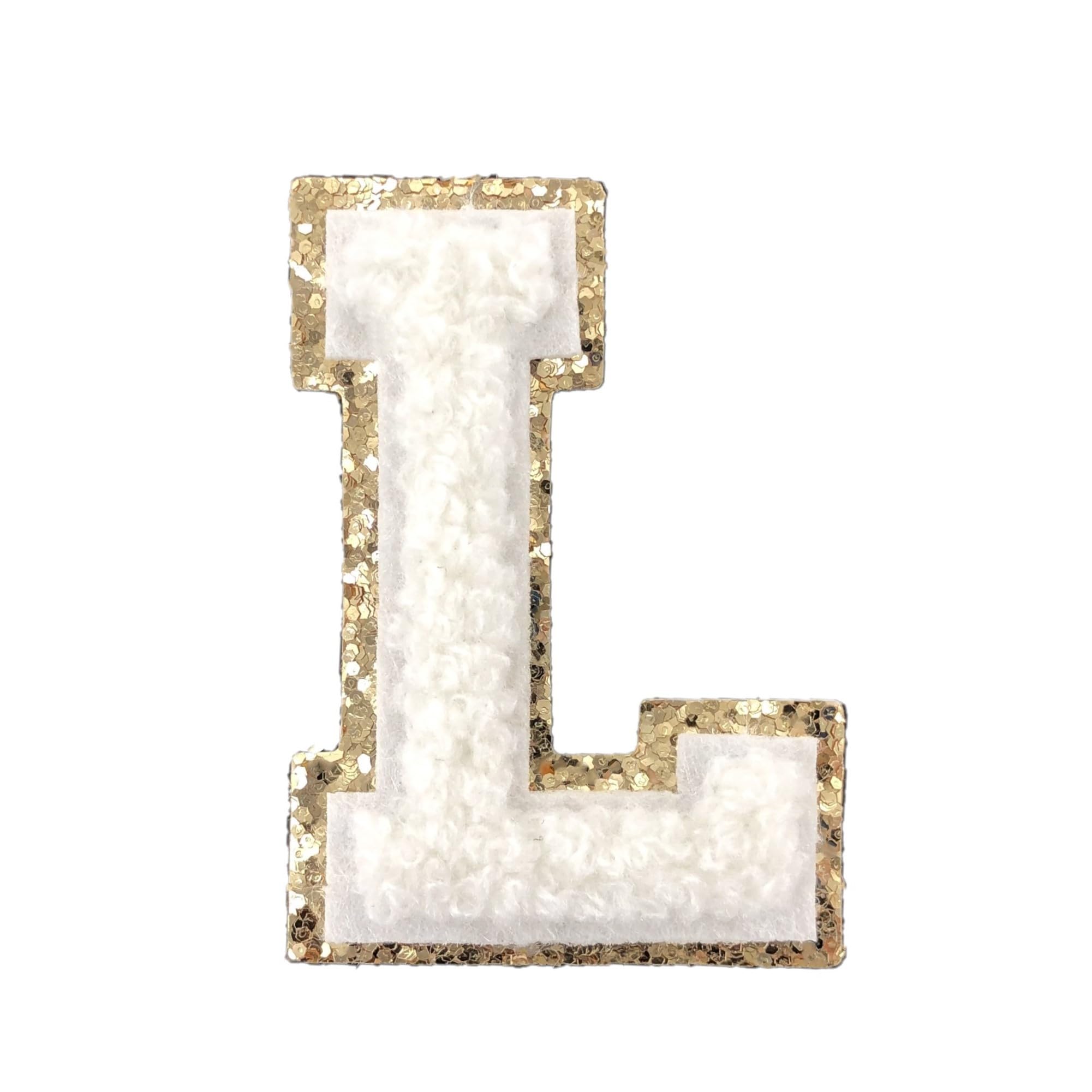 Amazon.com: White Varsity Glitter Letter Chenille Initial Patch