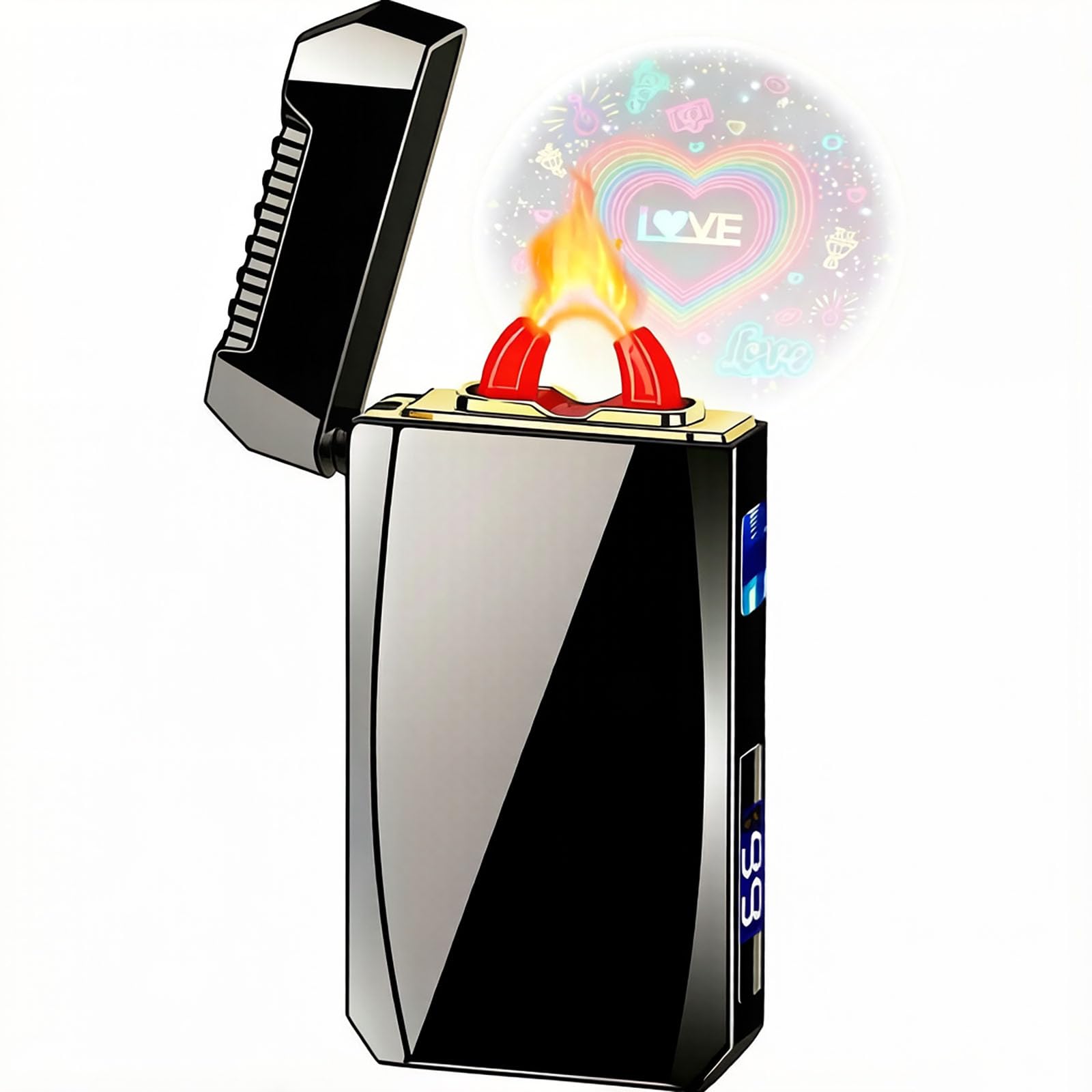 Briquet plasma coupe-vent pour homme, idéal pour les sorties en plein air et voyages