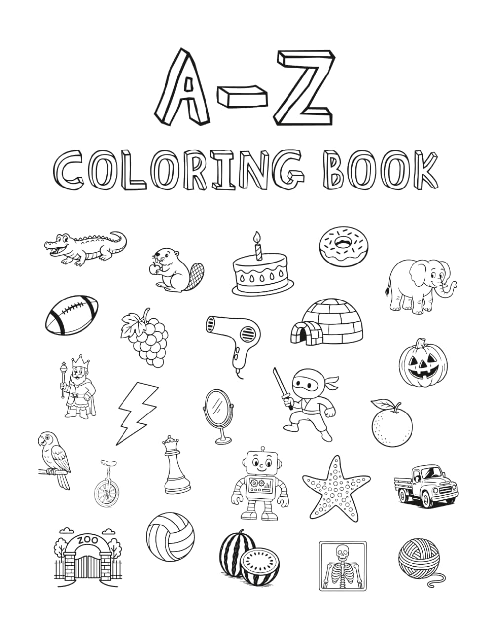Kids A-Z Coloring Book with Characters