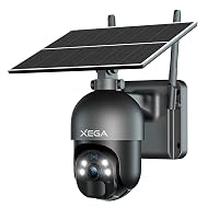Xega 4G LTE Telecamera Solare Esterno con SIM Scheda 2K HD 355°/95° PTZ Telecamere