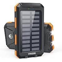Vikeri Powerbank Solare da 26800 mAh, Power Bank Solare Impermeabile