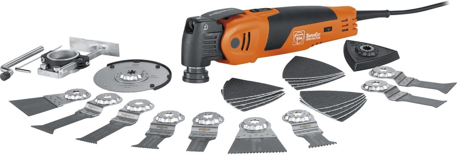 Fein 72294662000 Oscillator Professional Set | Interior Design Wood | with Extensive Woodworking Accessory Set | QuickIn Quick Release System | StarlockMax Tool Holder | Ball/Needle Bearing | 450W