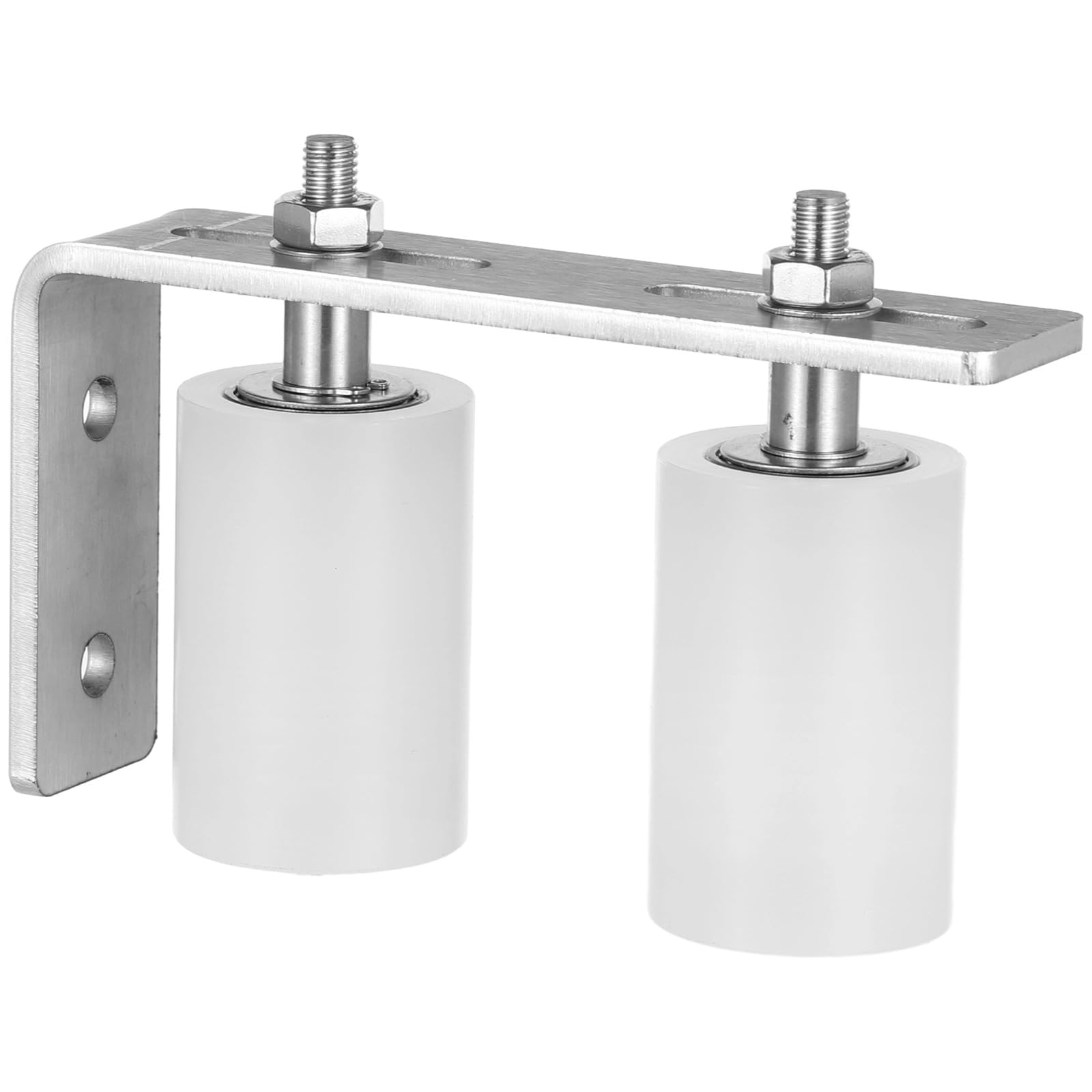 Guide Roulement pour Portail Coulissant, Roulement de Portail en Nylon de 7,6 cm avec Support en L, Quincaillerie Robuste Réglable