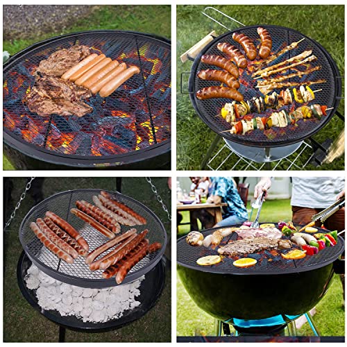 Campmax X-Marks Fire Pit Cooking Grill Grates, Heavy-Duty Outdoor Round Campfire Bbq Grill, Camping Cookware, Black 30 Inch #TOP6